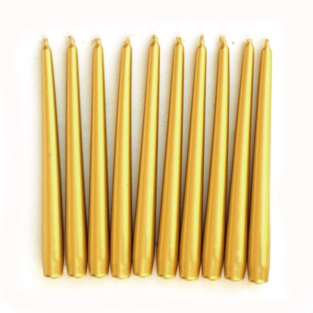 Lumanare Decorativa, Flippy, pentru Masa, 25 cm, din Parafina, fara Fum, Ardere 7.5h, Auriu