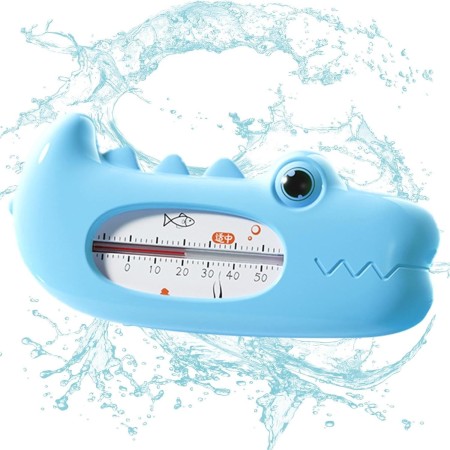 Termometru pentru Baie, Flippy, Plutitor, Rezistent la apa, Multifunctional, Model Crocodil, 2.7x6.5x3.7 cm, Albastru
