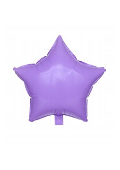 Balon din Folie Metalizata, Flippy, Figurina Stea, Model Simplu, Tematica Aniversare, 40 cm, Ambalaj Individual, Pai Inclus, Umflare cu Aer sau Heliu, Mov