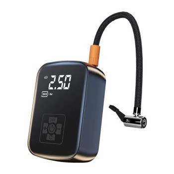 Pompa de Aer Wireless, Flippy, Portabila, 150 PSI, Pentru Anvelope si Mingi, Baterie 2000 mAh, Afisaj Digital, 12.7 x 8.5 cm, Negru