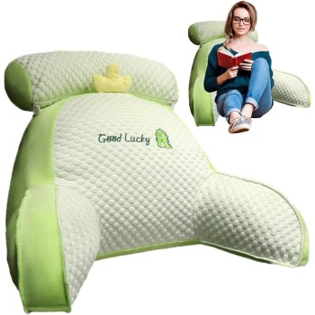 Pernă CozyDino, Spătar pentru Pat cu Suport Lombar, Material Moale din Plus, Model Dinozaur, 60x40 cm, Verde