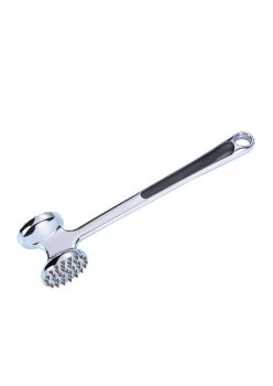 Ciocan pentru snitele si carne Flippy, din aliaj de zinc, maner antialunecare, doua capete, 22 cm, argintiu