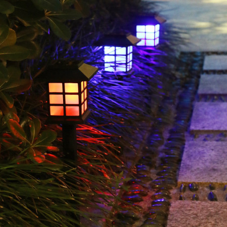 Lampă Solară LED pentru Grădină, Tip Felinar, Iluminare Multicoloră, Ambianță Decorativă, 380 mm, IP65