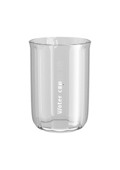 Cana de Apa pentru Clatit, Flippy, pentru Periuta de Dinti, 200 ml, 10.4 x 7.3 cm, Gri Transparent