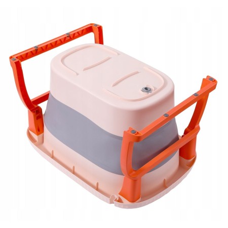 Cada Pliabila pentru Baie, Flippy, din PP+TPE, pentru Copii 0-6 Ani, cu Picioare, Suport de Sezut, Scurgere Etans, 80 x 52 x 42 cm, Portocaliu