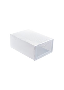 Cutie pentru Pantofi, Flippy, Tip Sertar, din Plastic, Stivuibila, Usa Frontala, 33 x 23 x 13 cm, Transparent