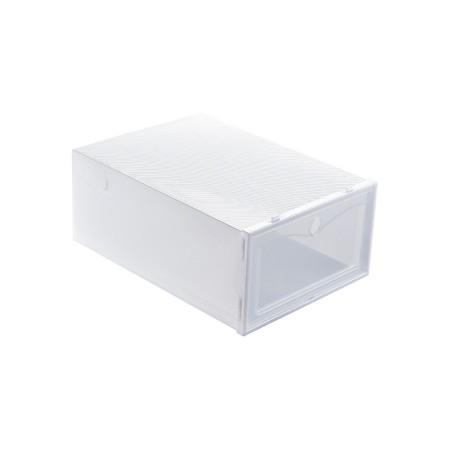 Cutie pentru Pantofi, Flippy, Tip Sertar, din Plastic, Stivuibila, Usa Frontala, 33 x 23 x 13 cm, Transparent