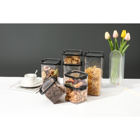 Container Borcan pentru Alimente, Flippy, din Plastic, 1700 ml, Transparent