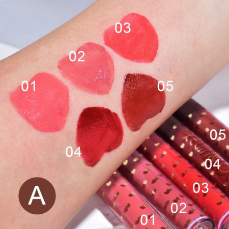 Set Rujuri Lichide "Be Mine" – 5 Culori Lucioase, Rezistente la Transfer, Finish Catifelat, Cadou Elegant, 14.4 x 10.9 cm