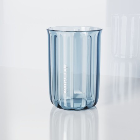 Cana de Apa pentru Clatit, Flippy, pentru Periuta de Dinti, 200 ml, 10.4 x 7.3 cm, Albastru Transparent