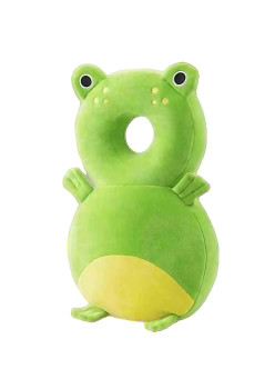Rucsac cu Pernă de Protecție pentru Cap, Model Broscuță, Tetieră Moale pentru Bebeluși, 33x6x19 cm, 180 g, Verde