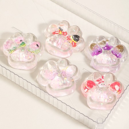 Jucarie Antistres Squishy, Flippy, Labuta de Pisica Pufoasa, cu Revenire Lenta, 7 x 6.5 cm, Model Ciuperca, Multicolor