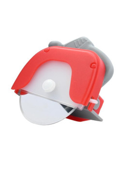 Cutit circular pentru pizza Flippy, 11.5 x 12.5 cm, otel inoxidabil si plastic, capc protectie lama, rosu
