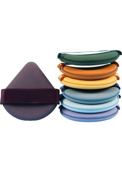 Set 7 Bureti de Machiaj  Flippy, Reutilizabili, Utilizare Umeda sau Uscata, Powder Puff, 5.5 x 5.5 x 0.9 cm, Multicolor