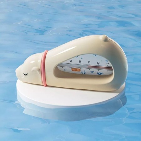 Termometru pentru Baie, Flippy, Plutitor, Rezistent la apa, Multifunctional, Model Urs Polar, 15x7.5x4 cm, Roz