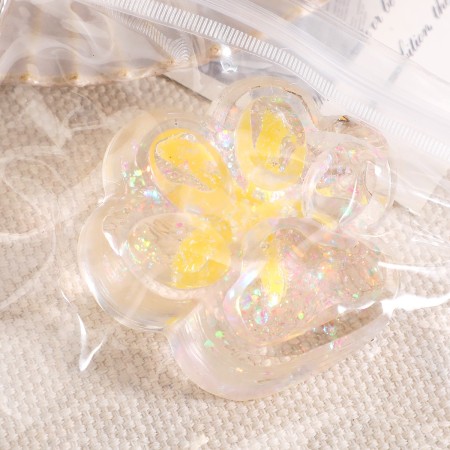 Jucarie Antistres Squishy, Flippy, cu Revenire Lenta, Model Cat Paw, 6.5 x 7 cm, din Tpr, 4-6 Ani, Model 2 Flori, Transparent