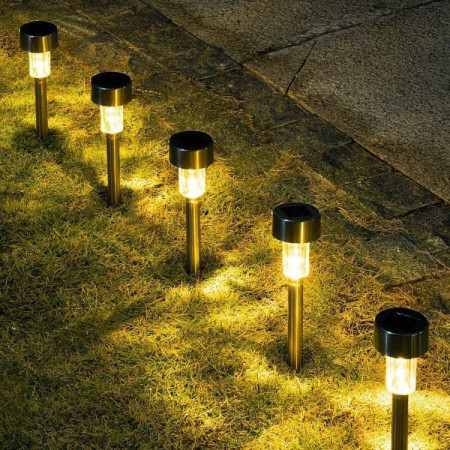 Lampă Solară LED pentru Grădină - Iluminare Alb Cald, Design Modern, Rezistentă la Intemperii, 36.5 cm, Argintie