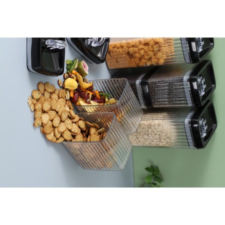 Container Borcan pentru Alimente, Flippy, din Plastic, 1.5l, Transparent, Model Abstract