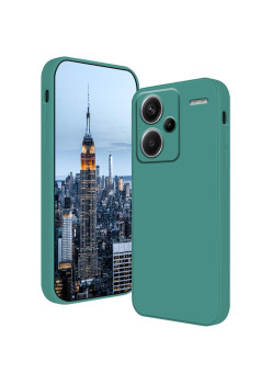 Husa de Protectie, Flippy, pentru Xiaomi Redmi Note 13 Pro Plus 5G, Liquid Silicone, cu Microfibra pe Interior, Protectie Antisoc, Compatibil Incarcare Wireless, Verde