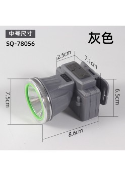 LED de Montat pe Cap, Flippy, cu rază lungă de zoom, Reincarcabila USB, far telescopic, reglabil, pentru pescuit în aer liber, camping, lumină puternică lanternă, 8.6x7.5x6.5cm, Gri