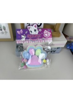 Jucarie Antistres Squishy, Flippy, cu Revenire Lenta, Model Labuta de Pisica, 220g, 12.5 x 10.5 cm Squeeze Pinch Family, Ambalaj Transparent, Model 1