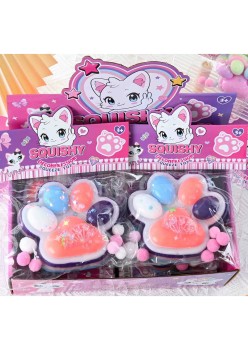 Jucarie Antistres Squishy, Flippy, cu Revenire Lenta, Model Cat Paw, 12.5x10.5 cm, 220g, Ambalaj Transparent, Model 8, Multicolor