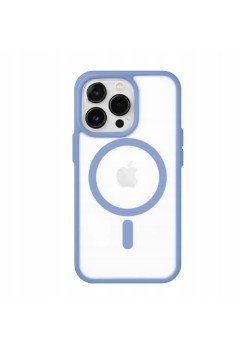 Husa MagSafe pentru Apple iPhone 11, Full Cover, Frosted Acrylic Color Big Hole, Magnetica, Incarcare Wireless, Flippy, Albastru Deschis