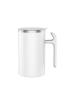 Cana portabila cu mixer incorporat, Flippy, pe baterii, 380 ml, alb