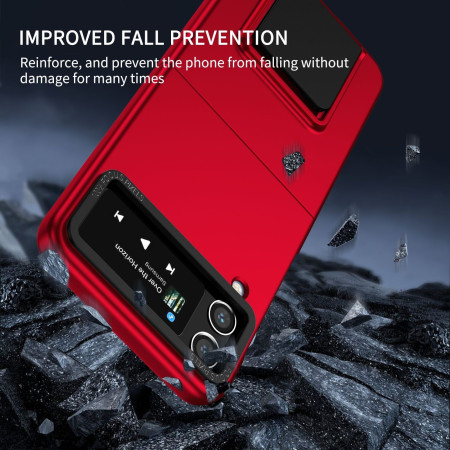 Husa de protectie Flippy, Pliere Tridimensionala, Multifunctionala, PC, pentru Samsung Galaxy Z Flip 5 , Rosu