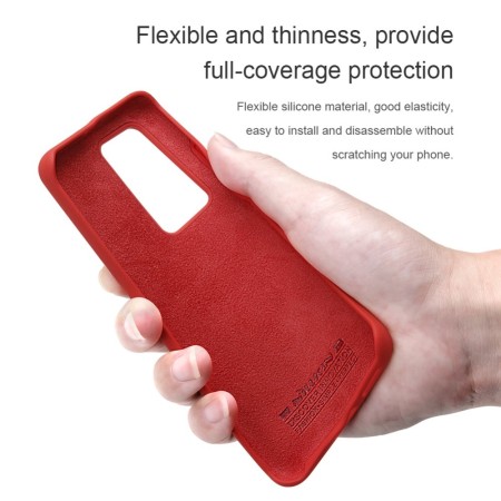 Husa protectie compatibila cu Huawei P40 Pro Liquid Silicone Case Rosu