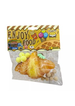 Jucarie Antistres Squishy, Flippy, cu Revenire Lenta, Model Croissant, 10x8 cm, 90g, Ambalaj Transparent, Maro