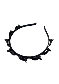 Banda de Par pentru Femei, Flippy, Agrafa Stil Coreean, Accesoriu pentru Par cu Textura MultiStrat, Negru