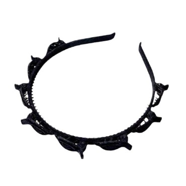 Banda de Par pentru Femei, Flippy, Agrafa Stil Coreean, Accesoriu pentru Par cu Textura MultiStrat, Negru