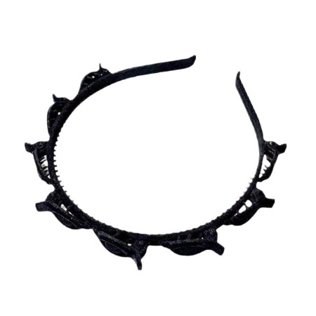 Banda de Par pentru Femei, Flippy, Agrafa Stil Coreean, Accesoriu pentru Par cu Textura MultiStrat, Negru