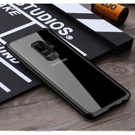 Husa Samsung Galaxy S9 Tpu Transparent cu margini colorate negru