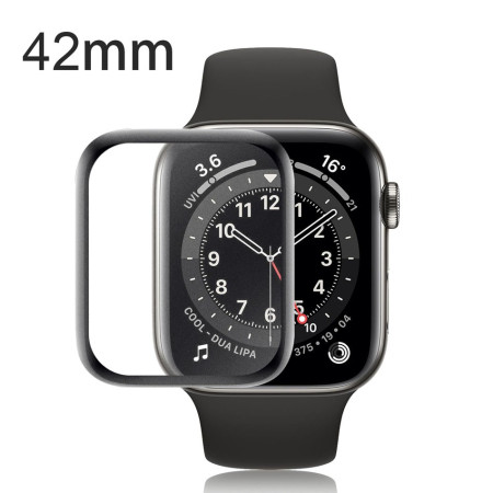 Folie Sticla Apple Watch Series 2/3 42 mm adeziv pe margine Negru