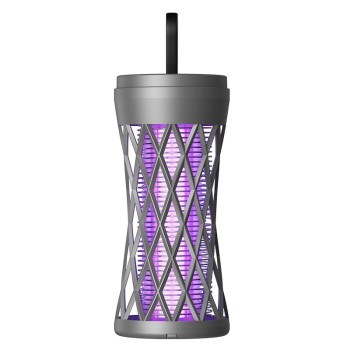 Lampa Anti-Insecte cu Lumină UV, Încărcare USB 5V/1A, Silentioasă, pentru Protecție Împotriva Insectelor, 12 x 6 cm, Gri