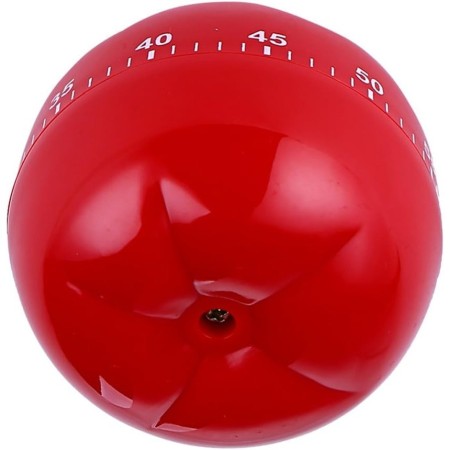 Cronometru mecanic de bucatarie Flippy, forma de rosie, 60 de minute, 6.3 x 4.5 cm, material ABS, rosu