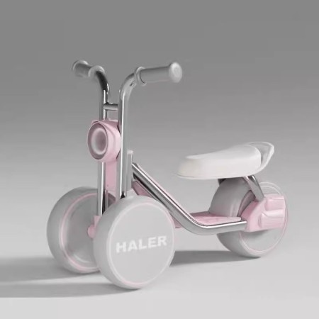 Children's scooter-tricycle anti-rollover music light yo-yo car-color: rhine pink