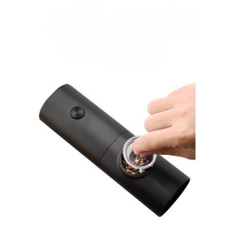 Rasnita Electrica pentru Cafea si Condimente, Flippy, Cutit de Macinare din Otel Inoxidabil, Incarcare cu Baterii, Optiuni Diferite de Macinare, Usor de Manevrat, 18x5.5cm, Negru