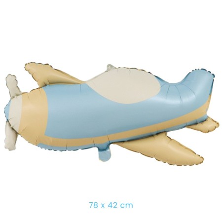 Balon din Folie Metalizata, Flippy, Figurina Animata, Model Avion, 78 x 42 cm, Ambalaj Individual, Pai Inclus, Umflare cu Aer sau Heliu, Albastru