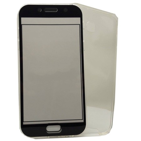 Husa de protectie Flippy® pentru Samsung A7 2017 Full Tpu 360 V2 Transparent cu margini negre