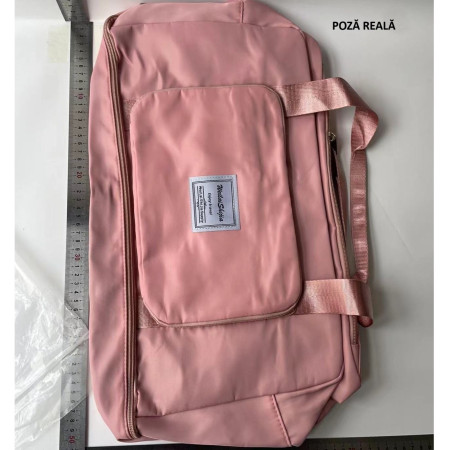Geanta Pliabila, Flippy, pentru Voiaj, Buzunare Multiple, de Mana, Impermeabila, Material Textil, Capacitate 8 Kg, Dimensiune Deschisa 42x28x10 cm, Roz