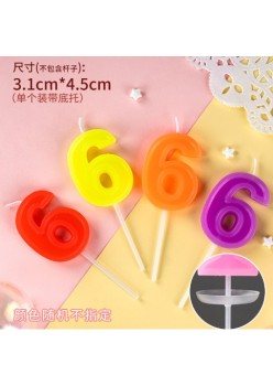 Lumanare Tort, cifra 6, Flippy, Culoare Random