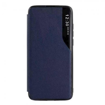 Husa Flip din Piele compatibila cu Motorola Edge 20 Pro 5G, HTPMAG,E-Fold, Dark Blue
