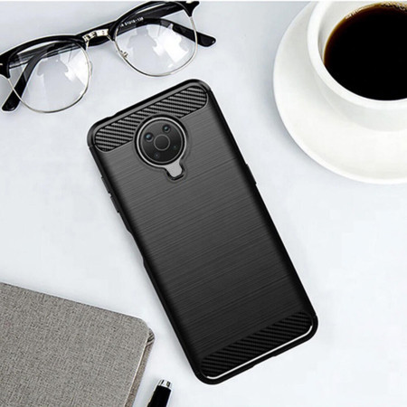 Husa Carbon compatibila cu Nokia G10 / G20, Flexibila HTP, Black