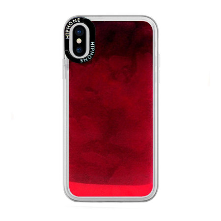 Husa Neon compatibila cu Htphone Apple iPhone X/XS, Red Glow In The Dark