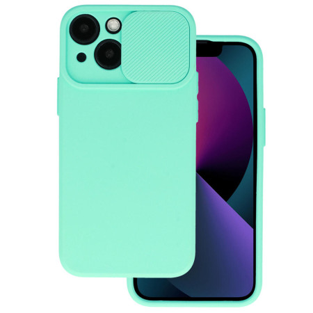 Husa protectie spate si camera foto compatibila cu Apple iPhone 14 Pro Max, Privacy CamShield, Interior Microfibra, Mint