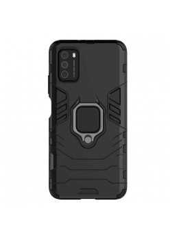 Carcasa Antisoc Ring Armor KickStand pentru Xiaomi Redmi 9T / Poco M3, Negru