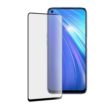 Folie sticla securizata compatibila cu Realme 6 / 6S, IAO acopera tot ecranul, Full Glue cu lipire completa, 9H, 111D,HTPMAG, Neagra